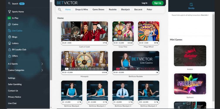 Live Casino van BetVictor