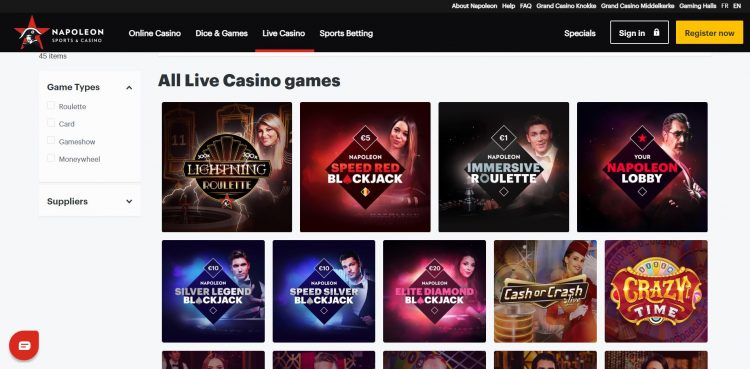 Live Casino Napoleon Games