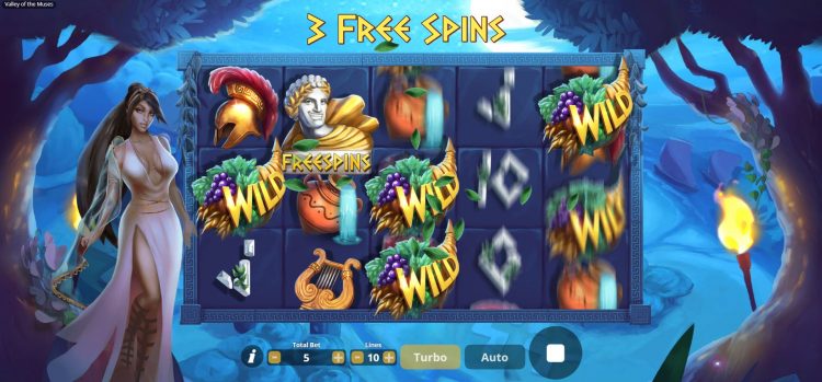 Free Spins bij Valley of the Muses