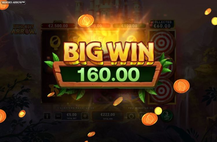 Heroes Arrow Minor Jackpot tijdens Free Spins