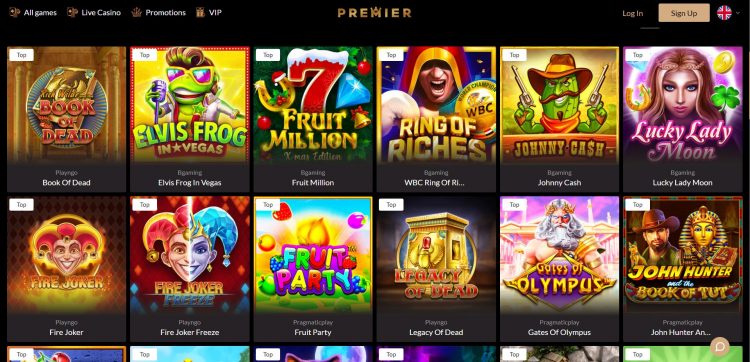 Gokkasten bij Premier Casino