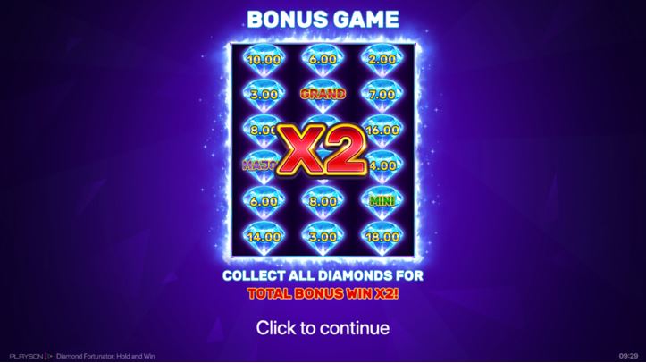 Diamond Fortunator: Hold and Win Bonus Spel