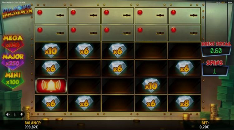 Diamond Heist Hold and Win Respin Bonus