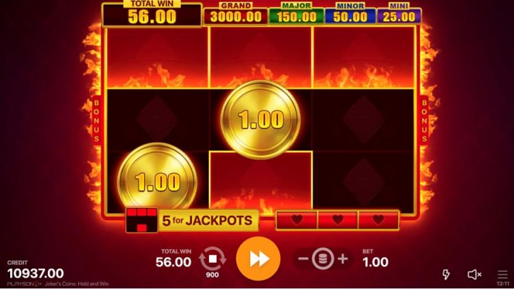 Joker's Coins Hold and Win Bonus Spel