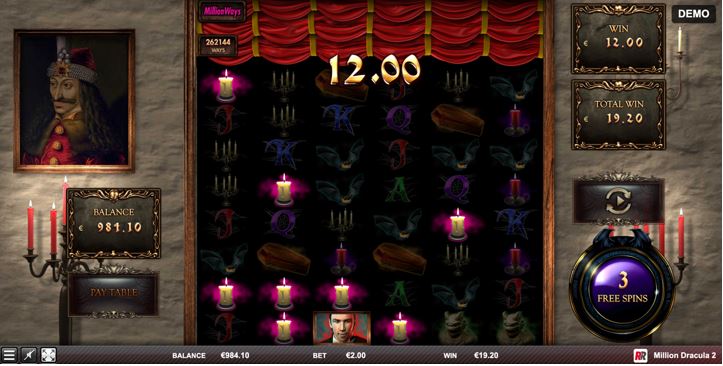 Million Dracula 2 Free Spins