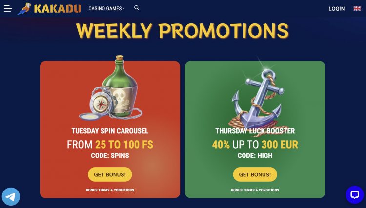 Kakadu Casino Promoties