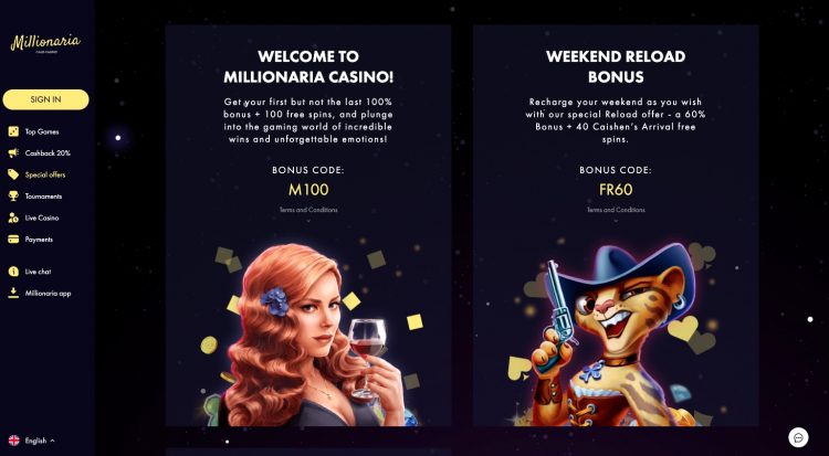 Millionaria Casino - Promoties en Bonussen