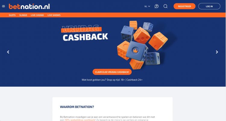 Betnation - Betrouwbaar - Bonus - Cashback