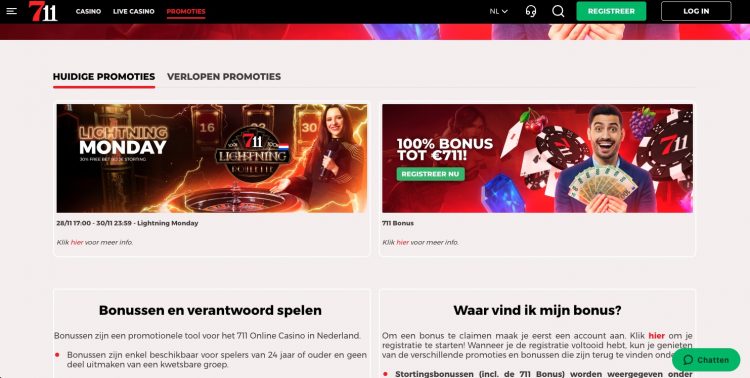 711 Casino - Bonussen