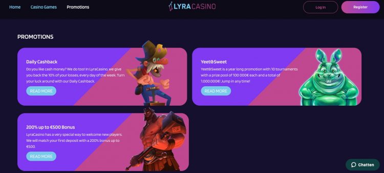 LyraCasino - Promoties en Bonussen