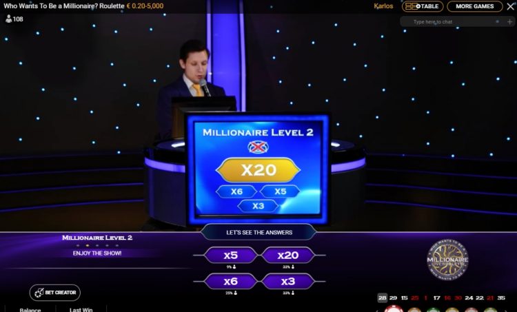 Who Wants to be a Millionaire Roulette - Gameplay