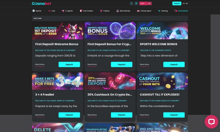 Cosmobet Promoties en Bonussen