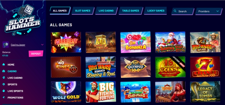 Slots Hammer Spelaanbod