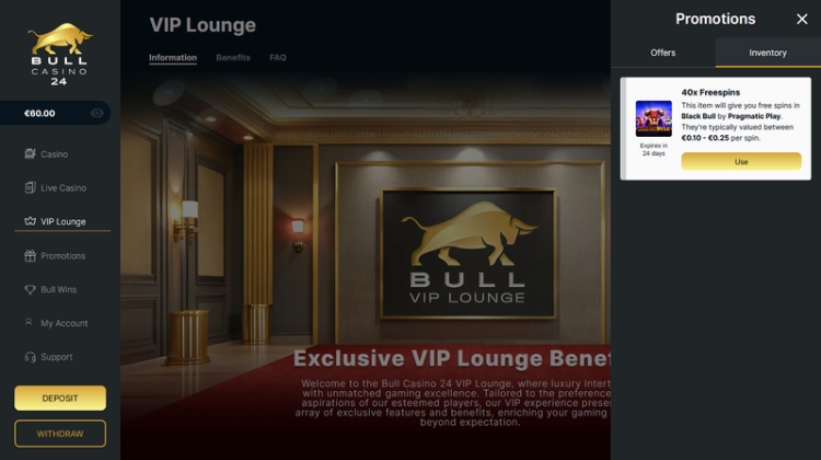 Bull Casino 24 Promoties en Bonussen