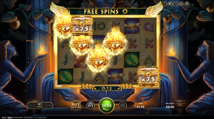 Pandora's Treasure Free Spins Bonus