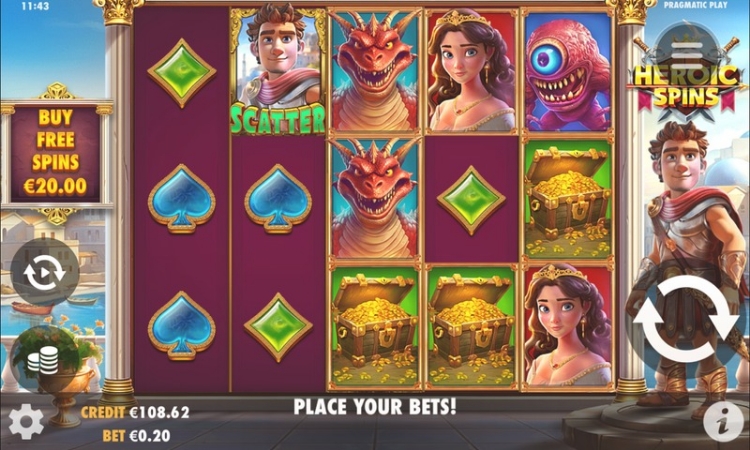 Pragmatic play Heroic Spins Gameplay