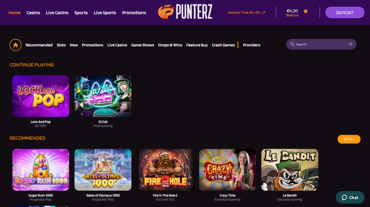 Punterz Spelaanbod