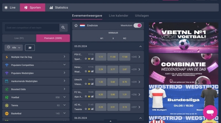 Vbet Sportsbook Spelaanbod