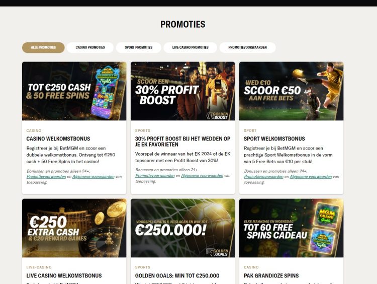 Bonussen en promoties bij BetMGM