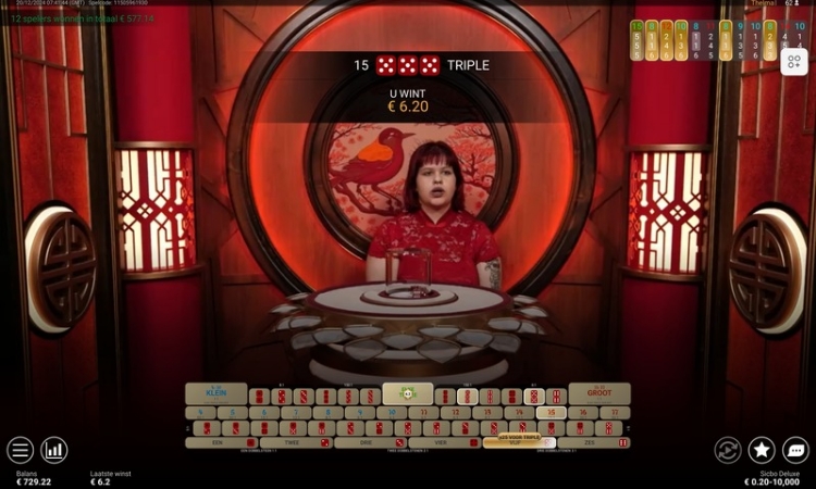 Playtech Sic Bo Deluxe Gameplay