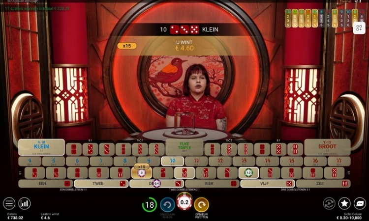 Sic Bo Deluxe Multiplier Winst