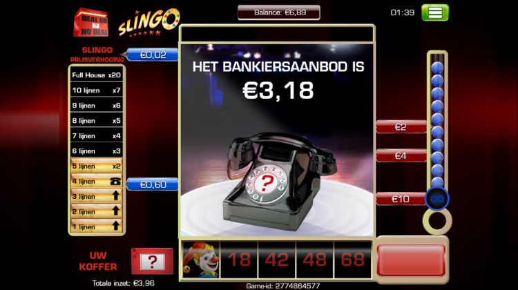 Deal or No Deal Slingo Banker Call