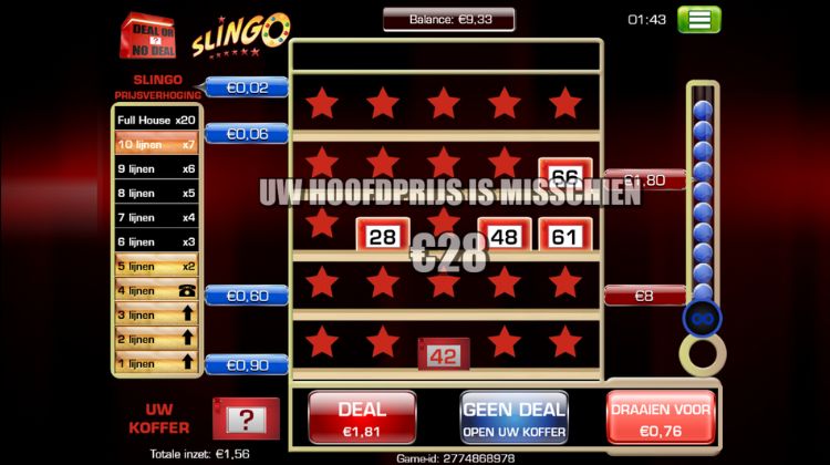 Beste Deal or No Deal Slingo Strategie