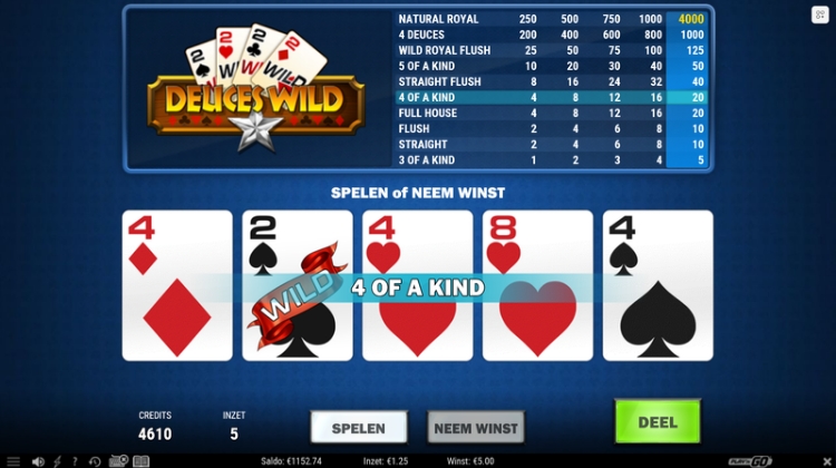 Play'n GO Deuces Wild Gameplay