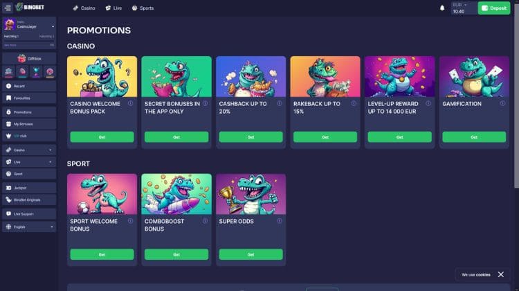 Binobet Promoties en Bonussen