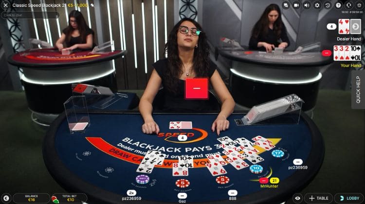 Evolution Speed Blackjack Gameplay