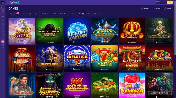 IgoBet Casino Spelaanbod