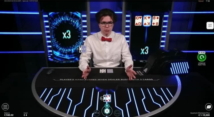 Playtech Quantum Blackjack Live Gameplay