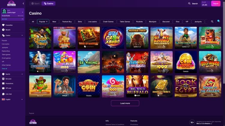 Slotrush Casino Spelaanbod