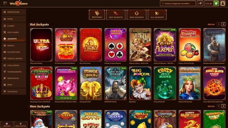 WildRobin Casino Spelaanbod