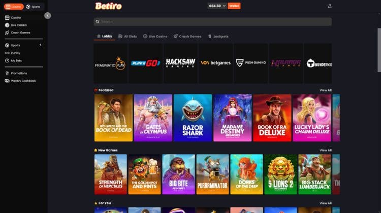 Betiro Casino Spelaanbod