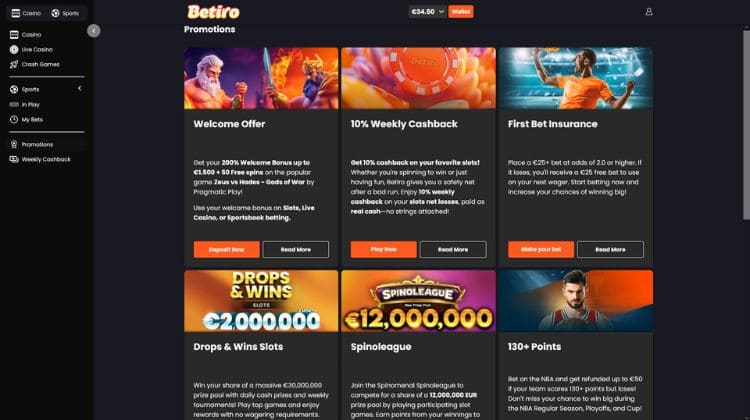 Betiro Promoties en Bonussen