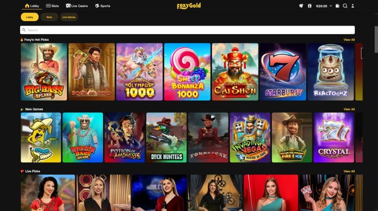 FoxyGold Casino Spelaanbod