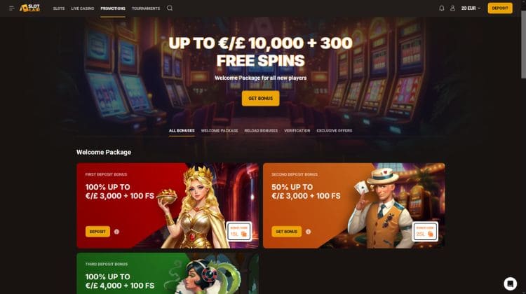 SlotLair Promoties en Bonussen