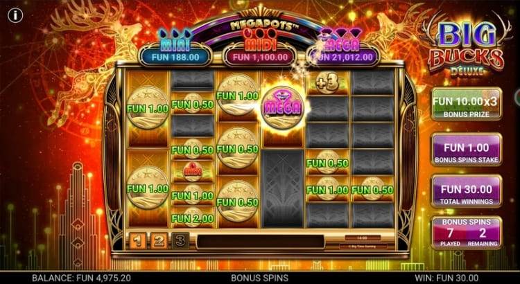 Big Bucks Deluxe Hold and Spin Bonus