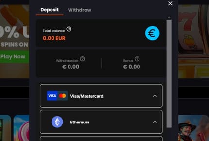 Casino Visa Betalen - Selecteer Betaalmethode