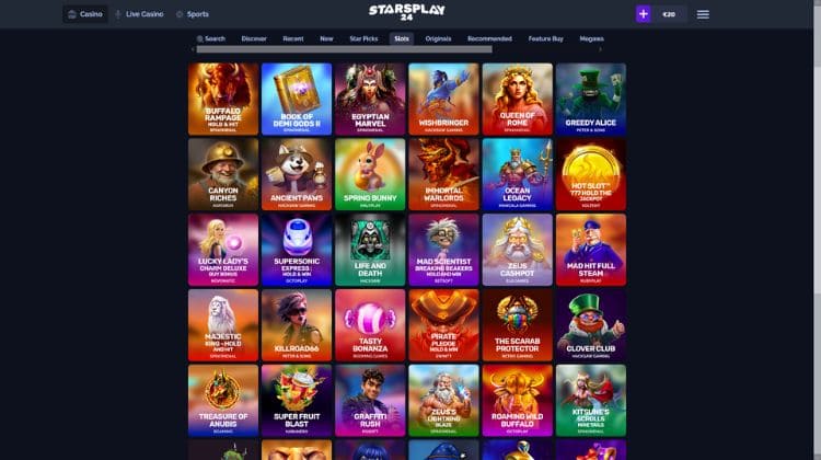 StarsPlay24 Casino Spelaanbod