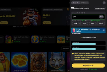 Betalen in het Brite Casino - Kassa