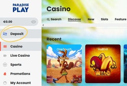 Betalen in het Volt Casino - Kassa