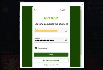 Casino met Neteller - Inloggen