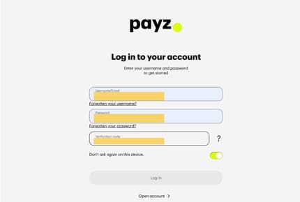 Online Casino Payz - Betaalscherm