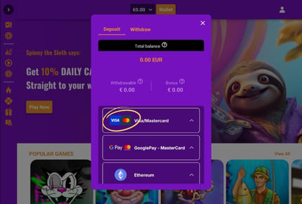 Casino Creditcard Betalen - Selecteer Betaalmethode