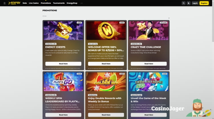 Energy Casino Promoties en Bonussen