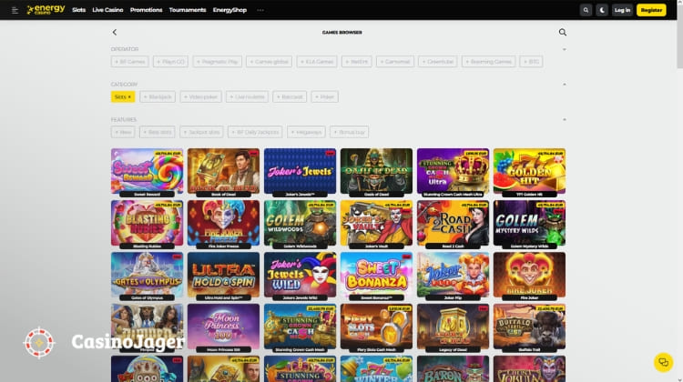 Energy Casino Spelaanbod