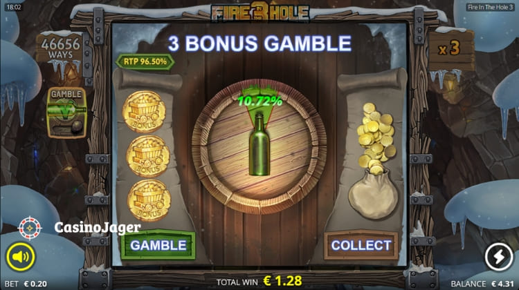 Fire in the Hole 3 Gamble Feature