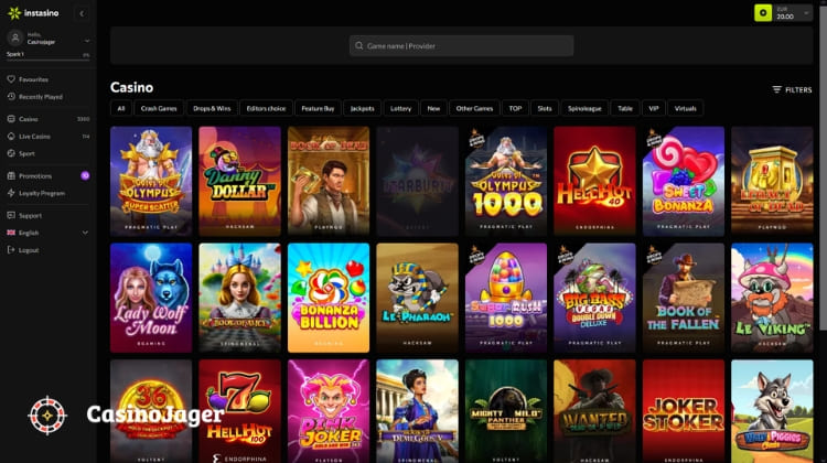 Instasino Casino Spelaanbod
